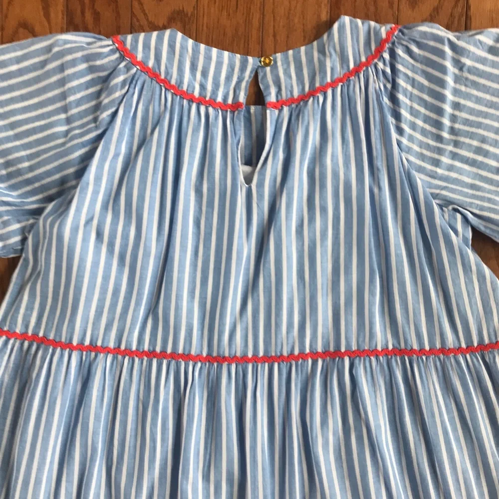NWOT J.Crew Crewcuts Girls short sleeve striped dress 10 - Picture 7 of 8